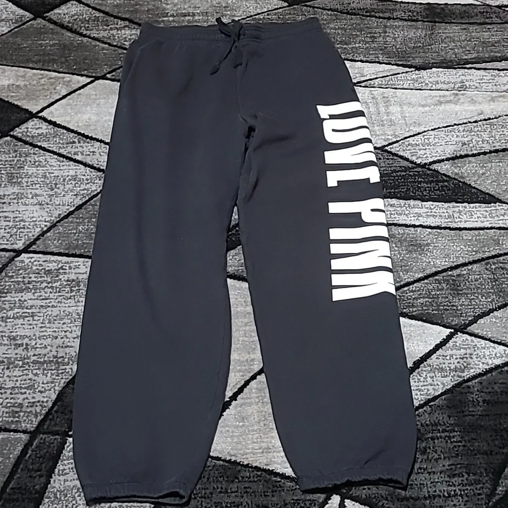 VS PINK 2013 EXTRA OVERSIZED FIT BOYFRIEND LOGO SWEATPANTS JOGGERS